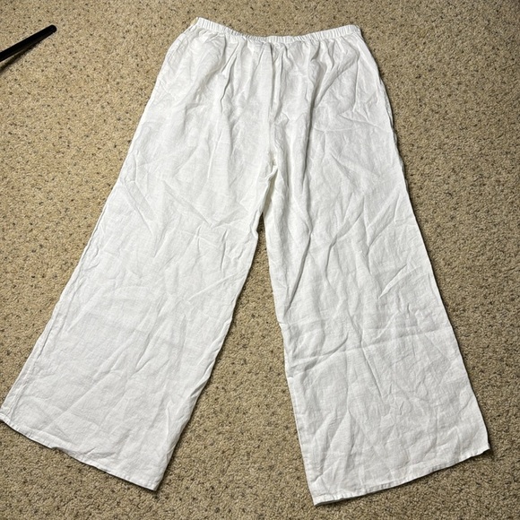 Flax Large linen wide leg pants size Large next to new - Picture 7 of 8
